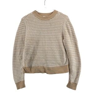 RE/DONE Textured Knit Sweater Light Beige White Crew Neck Cotton Women's M